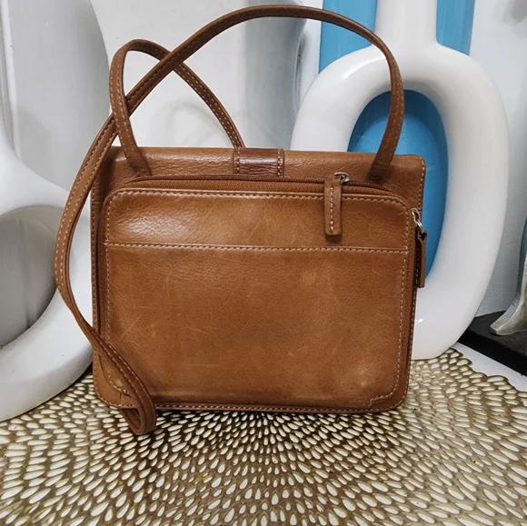 Fossil Brown Leather Crossbody Bag - Picture 6 of 15